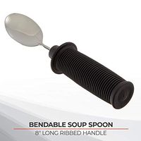 Sammons Preston Sure Hand Bendable Soup Spoon 8.125" Long, Stainless Steel Flatware Bends to Any Angle for Customized Eating, Comfortable Built-Up Handle Grip Spoon, Non-Slip Grip, Adaptive Utensil