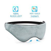 BUZIO Weighted Eye Mask for Sleeping, Sleep Mask and Blindfold, Adjustable Strap for Women and Men, Removable Hot/Cool Pack to Relief Stress, Block Out Light, Double Sided Soft Comfort for Sleeping