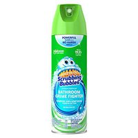 Scrubbing Bubbles Bathroom Cleaner and Grime Fighter Aerosol Spray, Multi Surface, Removes 100% Soap Scum, Rainshower Scent, 20 oz