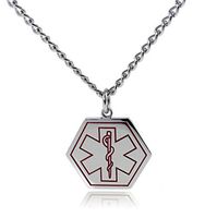 Max Petals - Blood THINNER Medical Alert ID Stainless Steel Pendant Necklace with 26" Chain