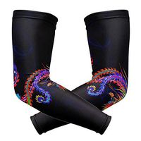LEVEIS Colorful Phoenix Arm Sleeves UV Protection for Men Women Sunblock Protective Gloves Running Golf Cycling Driving Long Arm Cover 1 Pair