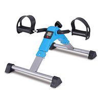 Folding Exercise Bike Portable Pedal Exerciser with Electronic Display and Adjustable Resistance,Blue