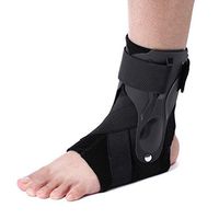 Ankle Brace for Women and Men - Adjustable Ankle Support and Compression for Sprained Ankle – Ankle Stabilizer for Running, Basketball, Volleyball, Sports - Black L