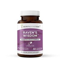 Secrets Of The Tribe - Raven's Wisdom, Cognitive Health Formula, Herbal Supplement Blend (60 Capsules)