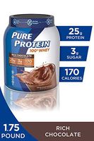 Pure Protein Powder, Whey, High Protein, Low Sugar, Gluten Free, Rich Chocolate, 1.75 lbs