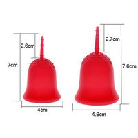 Anytime Gobal Menstrual Cup - Economical Feminine Silicone Cup for Lady Period - Soft and Reusable Alternative Protection for Cloth Sanitary Napkins - Clear Mini Small Size (Red, Large)