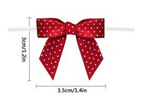 Gift Bows,Red Twist Tie Bows for Bakery Candy Lollipop Cello Bag(50 Pack)