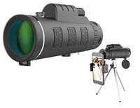 Monocular Telescope for Phone 40X60 High-Powered HD monocular,Dual Focus Zoom Portable Telescope Waterproof Fog Prooftelescopes,BAK4 Prism Waterproof Monoculars,for Traveling, Ball Games,Climbing