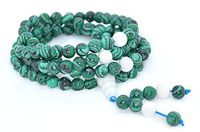 The Art of Cure Healing Jewelry & Mala meditation beads (108 beads on a strand) (man-made malachite)