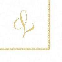 Monogrammed Initials Cocktail Napkins Gold Letter Script 20 Napkins L