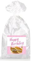 Happy Birthday Golden Princess Crown Party Favor Bags with Ties - 12pack