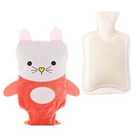 1000ML Classic Rubber Cold or Hot Water Bottle with Soft Plush Cute Cartoon Cover, 05