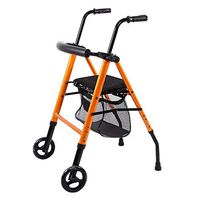 Walker for The Elderly Heavy Duty Folding Walker Lightweight Alumium Walking Frame Folding Walking Frame for Senior Lightweight Aluminum Walker (Color : Orange, Size : 98x65x57cm)