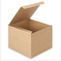 5 Pack Large High Quality Kraft Pinstripe Boxes Brown Color (8 x 8 x 6 Inches)