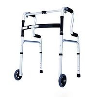 ZHPRZD Disabled Walker Folding Walker with Casters, Elderly Aluminum Alloy Disabled Walker