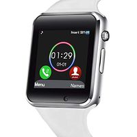 321OU Smart Watch Touch Screen Bluetooth Smart Watch Smartwatch Phone Fitness Tracker SIM SD Card Slot Camera Pedometer Compatible iPhone iOS Samsung LG Android Men Women Kids (White)