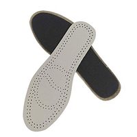SUPVOX 1 Pair of Bamboo Charcoal Insoles Breathable Leather Sweat Absorption Damping Shoe Insoles for Adults (41-42)