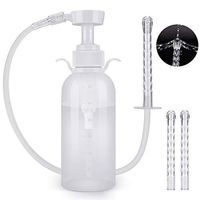 300ml Vaginal Douche Cleaner - Anal Douche Vagina Cleaning Kit, 3 Nozzle Tips - Reusable Manual Pressure Enemas for Douche, Coffee & Water Colon Cleansing/Detox (300ml/10.1oz)