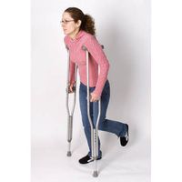 Moore Medical Push Button Aluminum Crutches Adult Height Range 5'2" - 5'10" - Pair