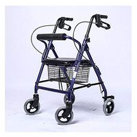 ZWJ-Rolling Walkers Trolley Walker with Shopping Blue Belt seat, Multi-Function Walker, Lightweight Portable Travel Tool Foldable (Color : Purple)