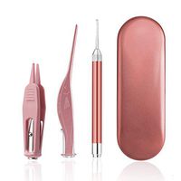 3 Pcs Ear Cleaner Wax Removal Tool with LED Light Ear Spoon Digger and Tweezers for Ear Health Care and Nose Cleaning Pick Nipper for Child Adult
