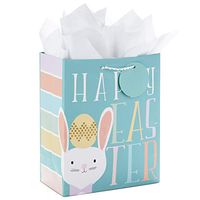 Hallmark Medium Easter Gift Bag with Tissue Paper (Teal, Easter Bunny)