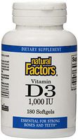 Natural Factors - Vitamin D3 1000 IU, Supports Healthy Bones, 180 Soft Gels