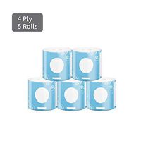 MDDYF Toilet Paper Ultra Soft Bulk 5 Rolls Travel Pack, 4 Ply Comfortable Thick Degradable Bathroom Tissue Paper Roll, Absorbent Skin Friendly Toilet Paper Commercial, Household