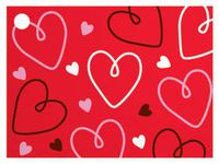 Doodle Hearts Theme Gift Cards3-3/4x2-3/4" (30 unit, 6 pack per unit.)
