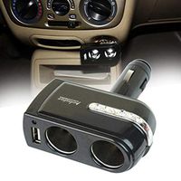 Misszhang-US Universal USB Port 2 Car Cigarette Lighter Charger Adapter Power Splitter Socket
