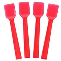 [3,000 Count] Transparent Red Plastic Gelato Spoons 4 Inch Mini Disposable Shovel Spoons for Sampling Yummy Desserts, Foods & Ice Cream - Frozen Dessert Supplies