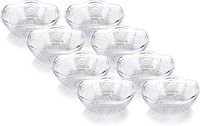 Decorative Plastic Crystal-Cut Bowls, 5 Inch Top Diameter (8 Count Pack)