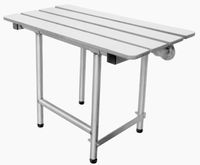 CSI Bathware SEA-SD2815-NH-PH Series Folding Shower Seat with Swing Down Legs and Slatted Top, White