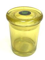 Fess Jars 4"x3" Black Light Reactive Pop Top Jar Glass Medical Jar Herb Stash Container (Yellow)