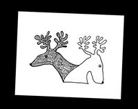 Karmabee Reindeer Note Cards, Blank Inside, Set of 10