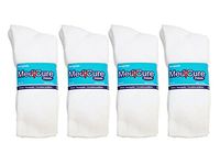 Diabetic socks, unisex cotton therapeutic non binding socks, 3 pairs per pack. Choose your favorite color! (9-11 Crew White, 12)