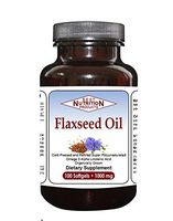 Flaxseed Oil (100 Softgels - 1000mg), Heart Heath, Brain Nutrition, Memory