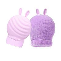 KOBWA Hot Water Bottle with Plush Cover, Food Grade Silicone Microwave Heating Hot Water Bag Cute Rabbit Shape Warmer Bag for Kids Adults, Great for Quick Pain Relief, Hot and Cold Therapy