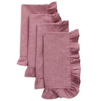 Sur La Table Chambray Ruffle Napkins, Set of 4, Honey