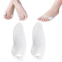 2 Pairs Gel Toe Cap Corrector, Silicone Toe Relief Protectors, Foot Pain Bunions Toe Seperators, Toe Tubes Straightener Spreader Spacers, for Ingrown Toenails Corns Blisters Hammer Curved Toes (white)