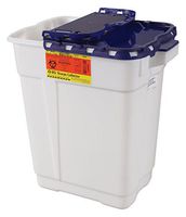 BD Medical Systems 305028 Multi-Use Sharps Collector, Hinged Top, 17 gal Capacity, 23.5" Height x 20" Width x 14.75" Depth, Blue/White (Pack of 5)