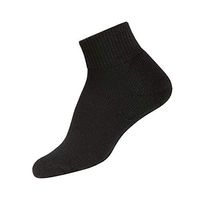 Thorlos Women's  HPMW Diabetic Thick Padded Low Cut Sock, Black, Medium