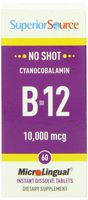 Superior Source No Shot Vitamin B12 Tablet, 10,000 mcg, 60 Count