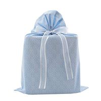 Damask Reusable Fabric Gift Bag for Wedding, Bridal Shower, Birthday or Any Occasion (Steel Blue, Large 20 Inches Wide by 27 Inches High)