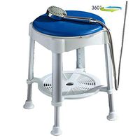 LXFENG Rounded Shower Stools with Rotating Seat, Height Adjustable Bathtub Shower Chair,Shower Bench Bath Chair for Elderly and Handicap, 150kg Load Capacity