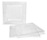 " OCCASIONS" 10 PACK 10.75'' Extra Large Dinner Plate, Wedding Disposable Heavyweight Plastic Square Plates (Vitro in Clear)