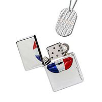 New Vibe Silver Flip Top Lighter - Kiss My Sexy French Lips