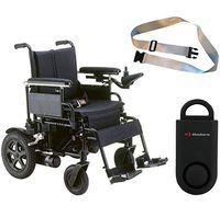 Drive Cirrus Plus EC Folding Power Wheelchair, 22" Seat & Free 130 dB Black Personal Safety Alarm/Siren! + Silver Belt!