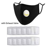 Dinfoger PM2.5 Breathable Cotton Dust-Proof Mouth Masks with 10 Activated Carbon Filters with with Valve