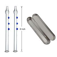 6" Clear Honey Straw (Pack of 2) (Dark blue)